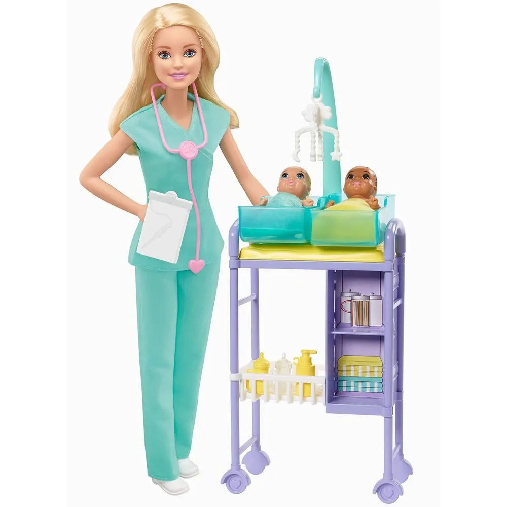 BARBIE COFFRET POUPEE  PEDIATRE BLONDE