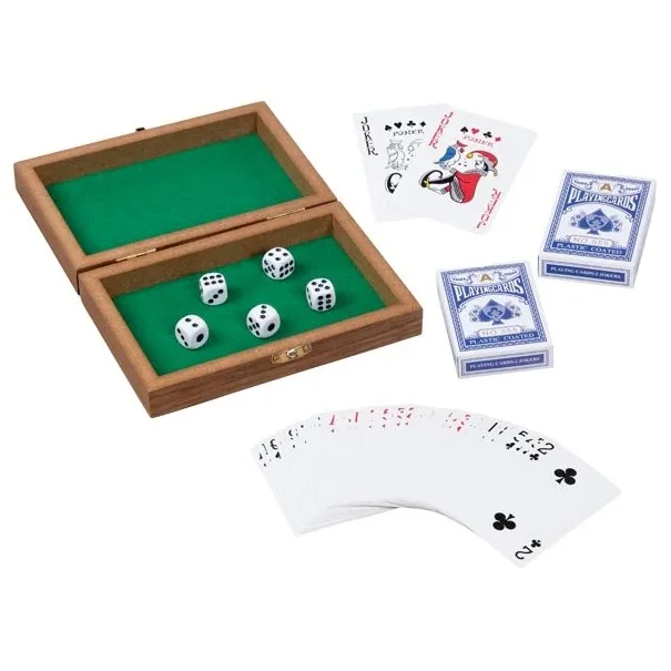 Boîte de jeux 5 dés et 2 jeux de 54