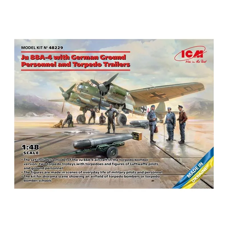 Bombardier allemand Ju 88A-4 avec personnel au sol. ICM 48229