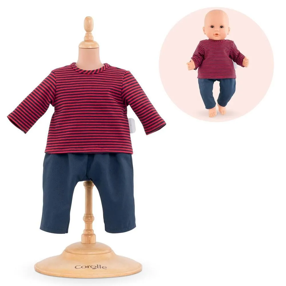 BB36 - MARINIERE ET PANTALON POUR POUPON 36 CM - COROLLE VETEMENTS