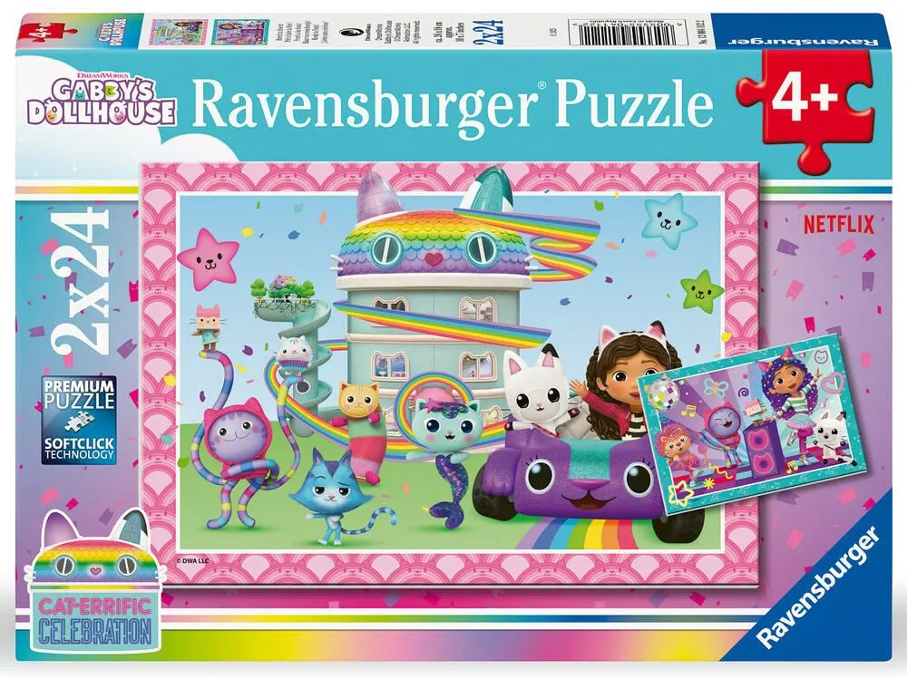 GABBY EST LA MAISON MAGIQUE - PUZZ 2X24 PIECES  PRET A FAIRE LA FETE !