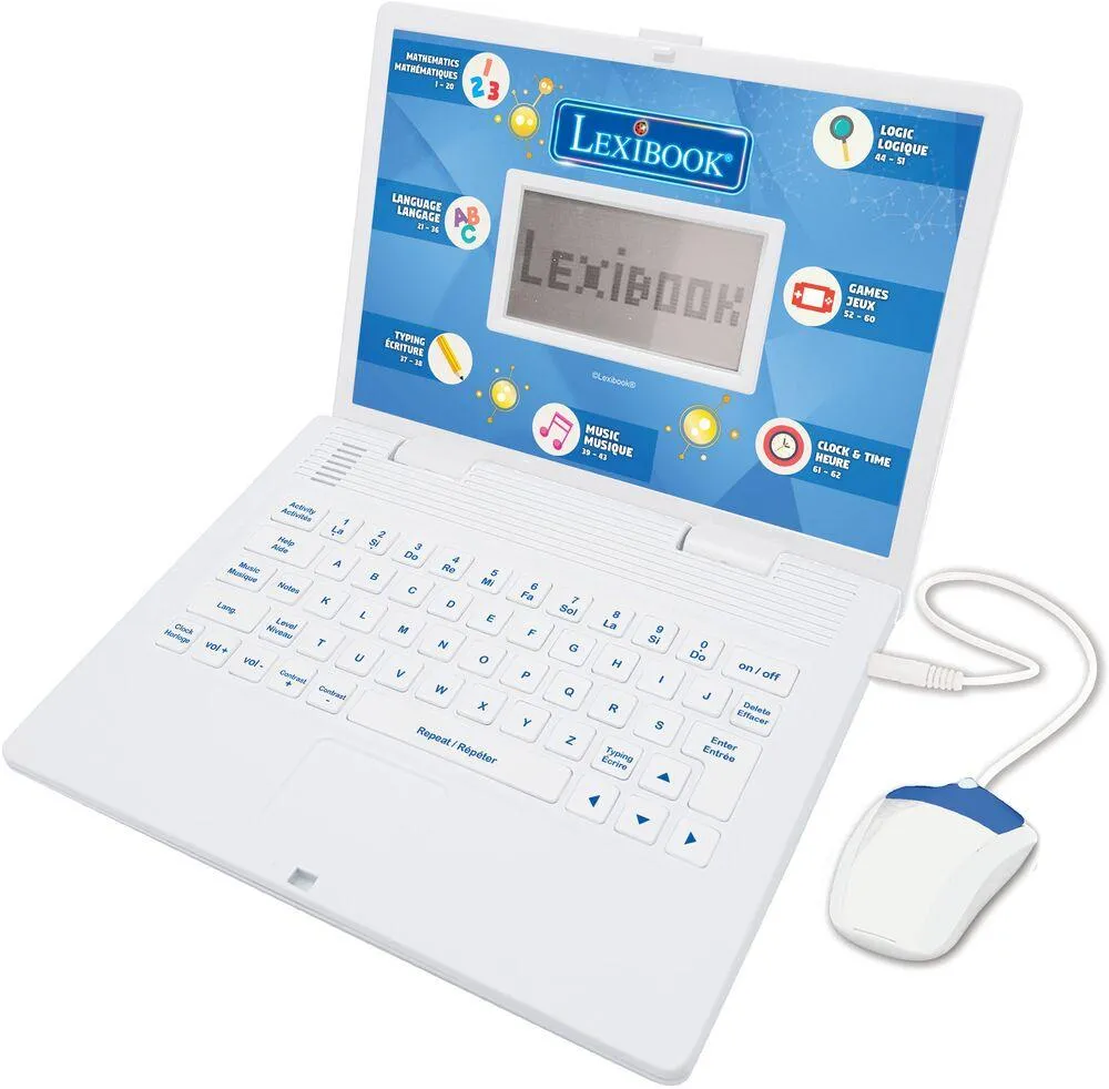 POWER KID® ORDINATEUR PORTABLE EDUCATIF PARLANT BILINGUE – 124 ACTIVITES EN FRANCAIS ET ANGLAIS