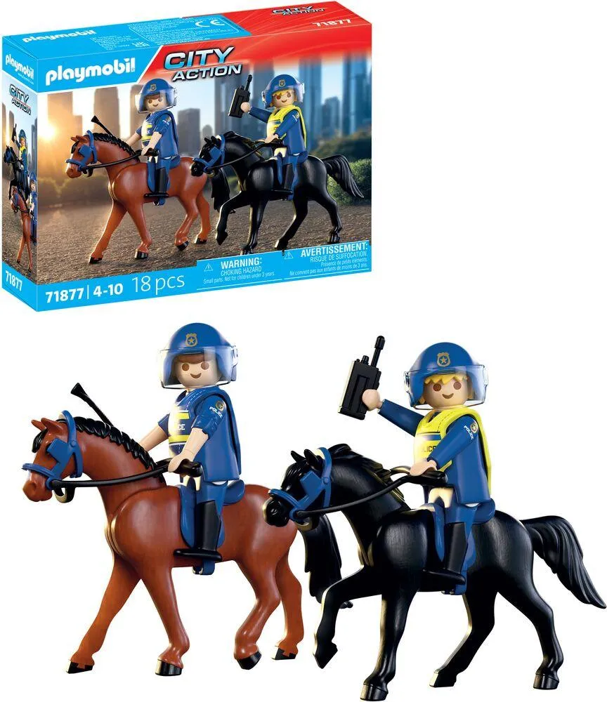 2 POLICIERS CAVALIERS AVEC LEURS CHEVAUX-71877
