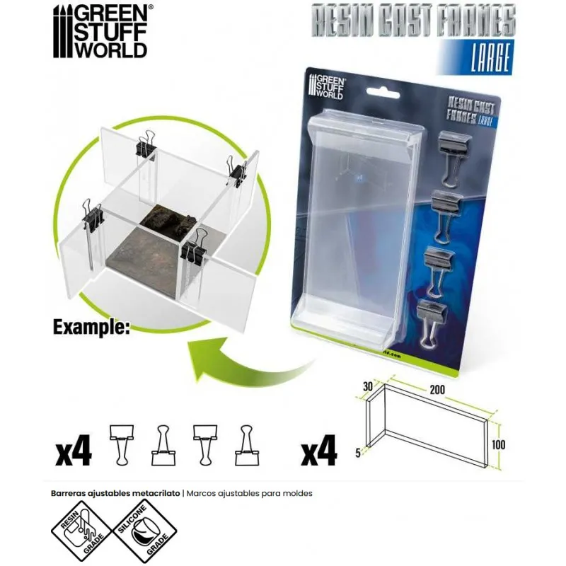Cadres réglables pour grands moules. GREEN STUFF WORLD 520902