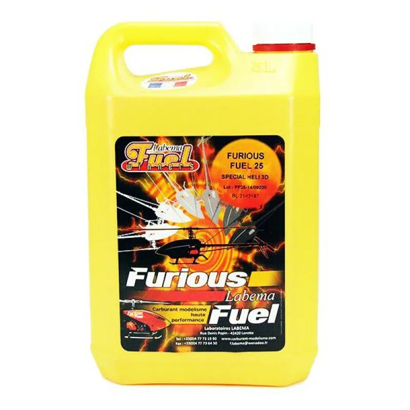 CARBURANT LABEMA HÉLICO FURIOUS FUEL 25% NITRO 5L - FF25 - PAS D'EXPEDITION