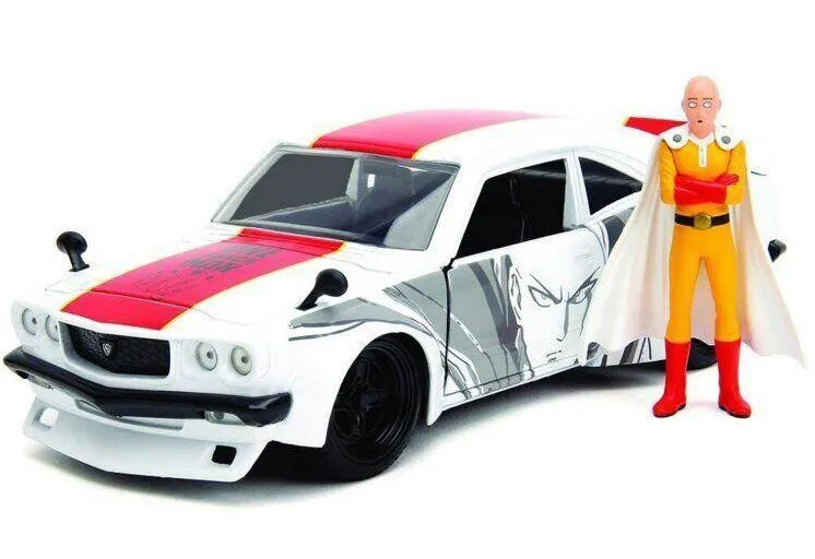 1/24 MAZDA RX-3 W/ONE PUNCH MAN FIGURE BI-COLOR HOLLYWOOD RIDES