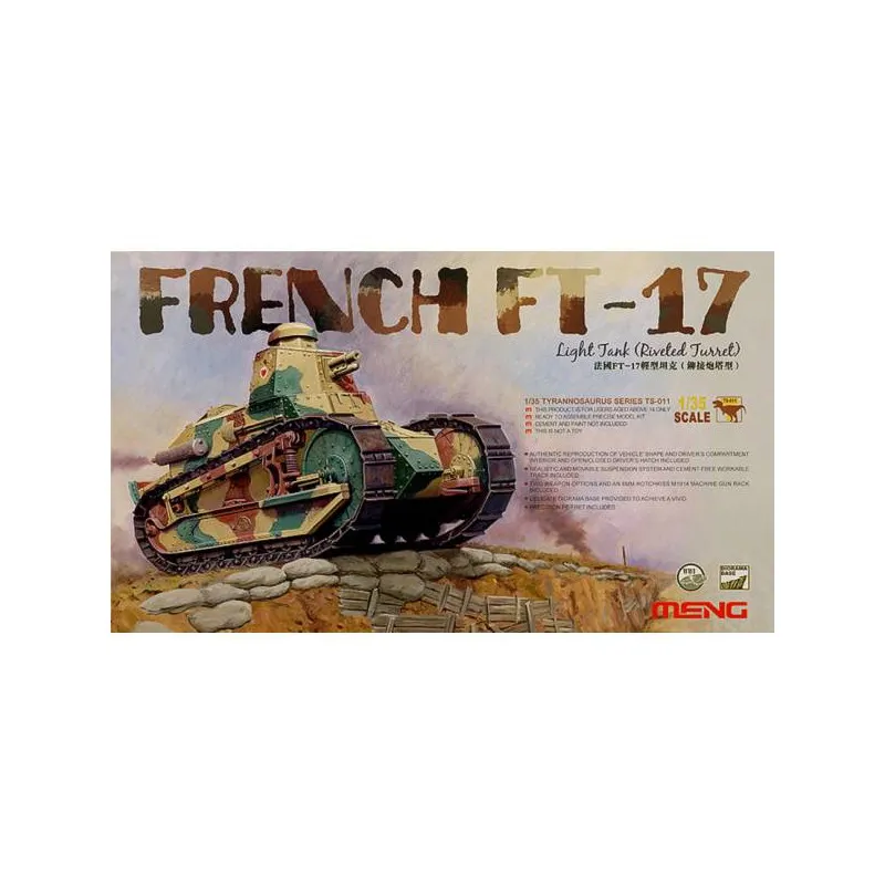 Char français FT-17, tourelle rivetée. MENG TS-011
