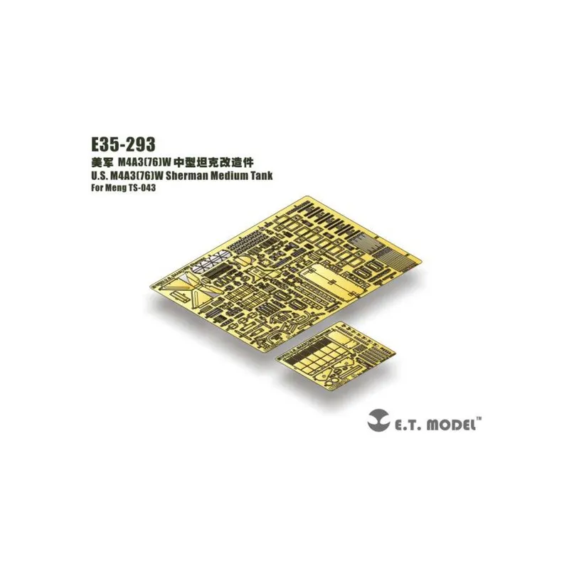 Photogravure : M4A3 (76)W Sherman de la Seconde Guerre mondiale, char moyen américain. E.T. MODEL E35-293