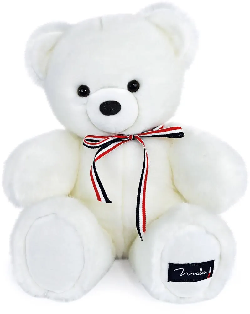 PELUCHE L'OURS MAILOU LOU 35CM - BLANC