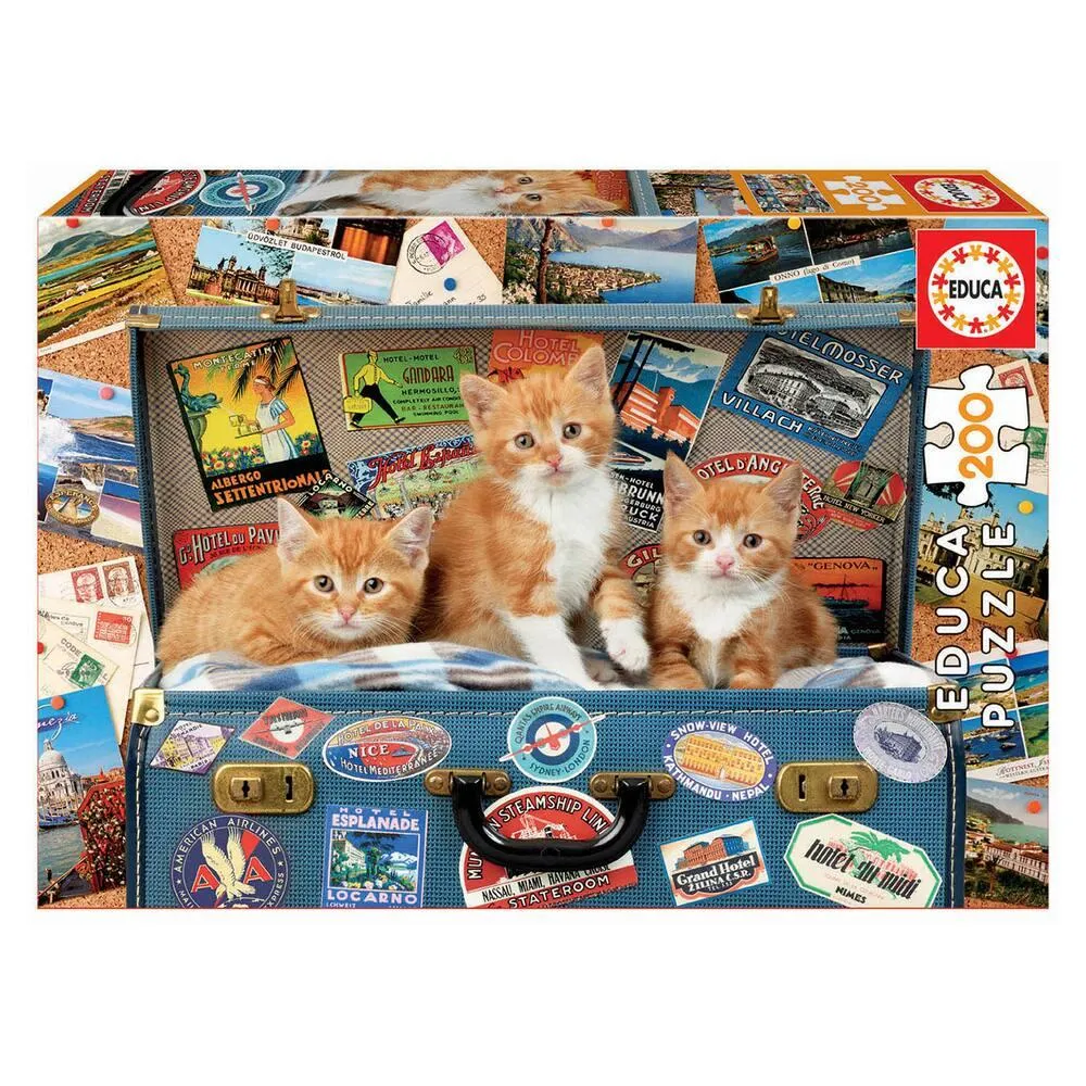 PUZZLE 200 PIECES PETITS CHATS VOYAGEURS