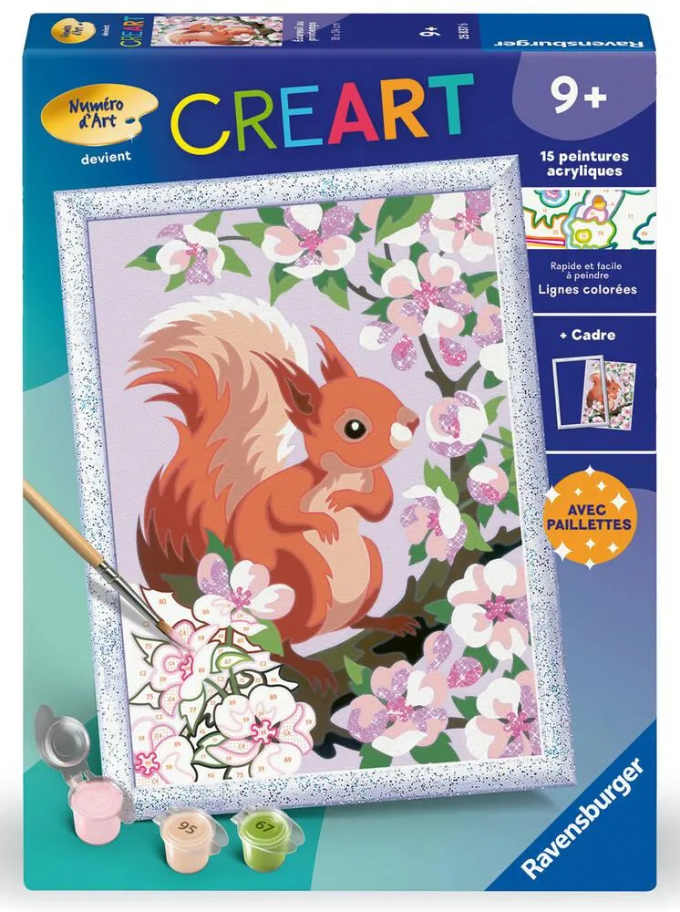 CREART KIDS  18X24CM  ECUREUIL AU PRINTEMPS