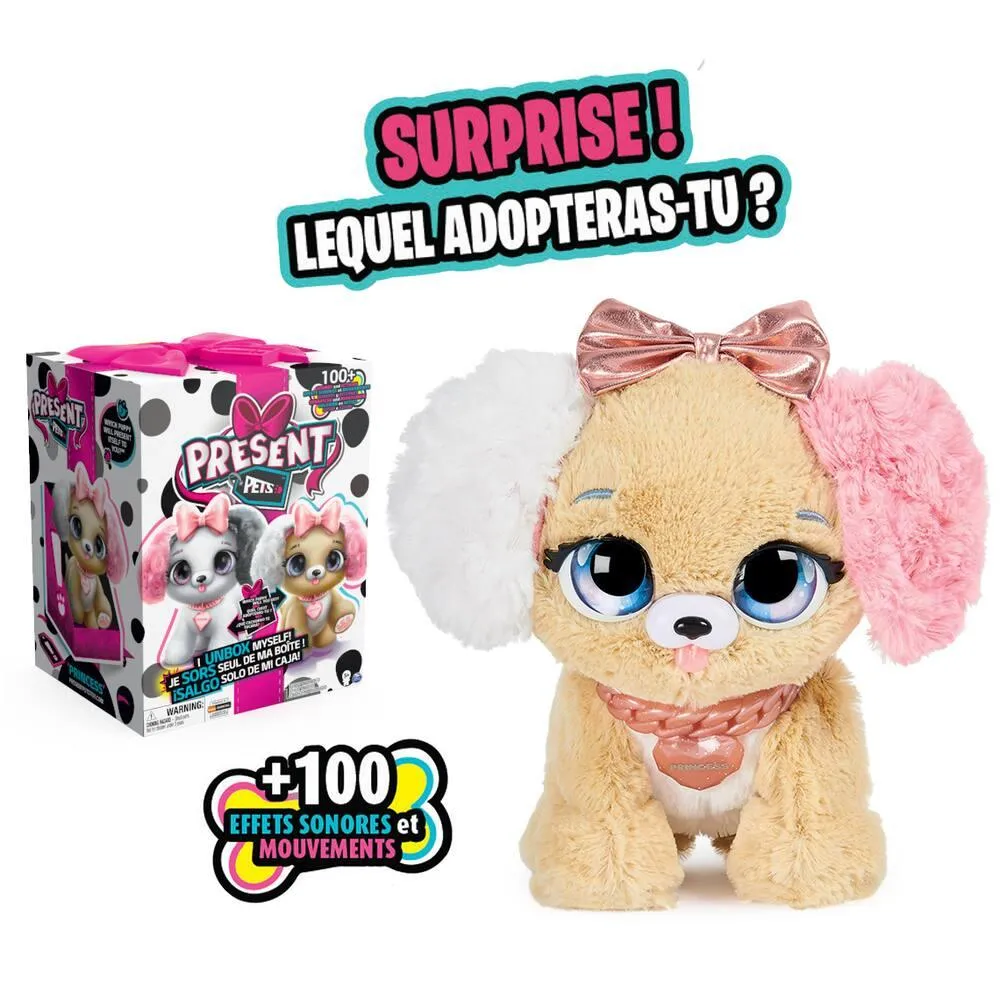 PELUCHE PRESENT PETS SURPRISE - RAINBOW GLITTER PUPS