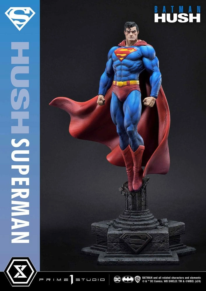 Dc comics statuette ultimate premium masterline series 1/4 batman: hush (comic) superman bonus version 77 cm