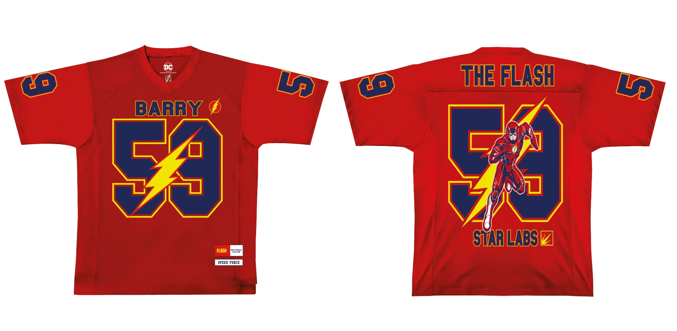Dc - the flash - t-shirt sports us replica unisex (xxl)