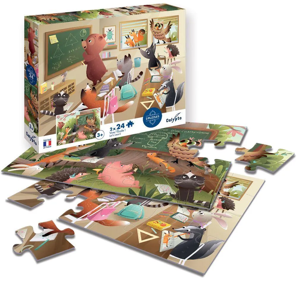 PUZZLE 24 PIECES X 2 VIVE L'ECOLE