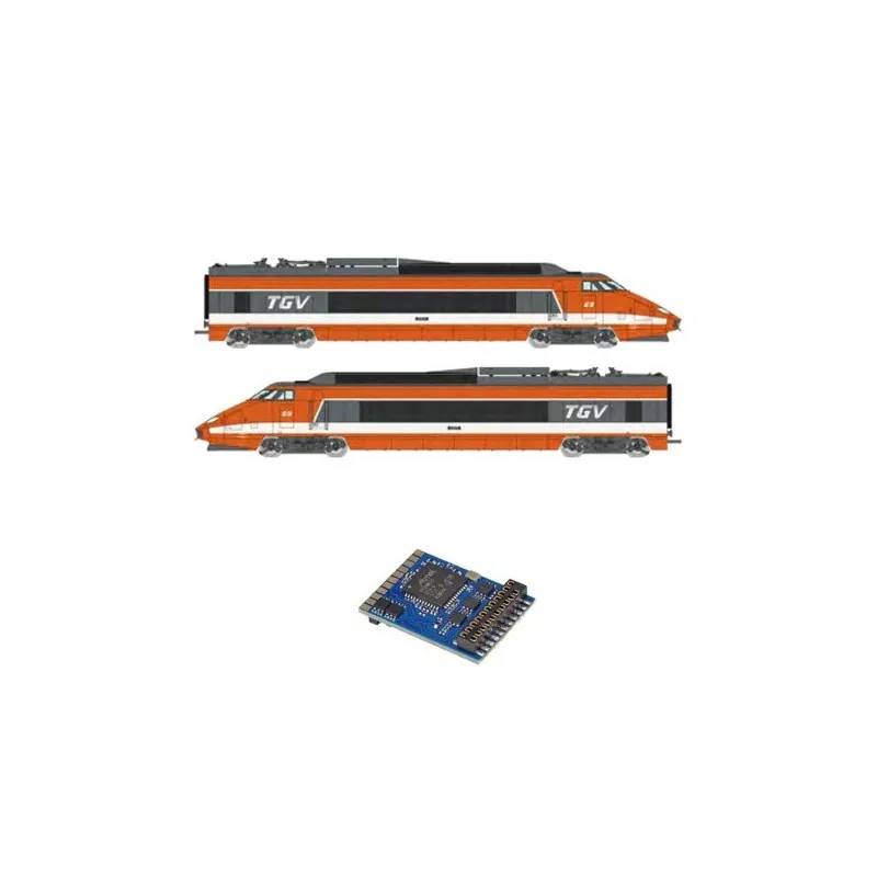 Décodeur 21 broches configuré pour TGV (Ree Modéles). ESU ER301/TGV