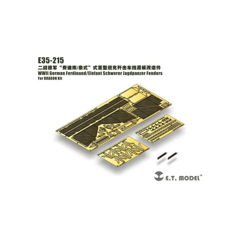 Photogravure : Chasseur de chars lourds allemand de la Seconde Guerre mondiale Ferdinand/Elefant - Défenses. E.T. MODEL E35-215