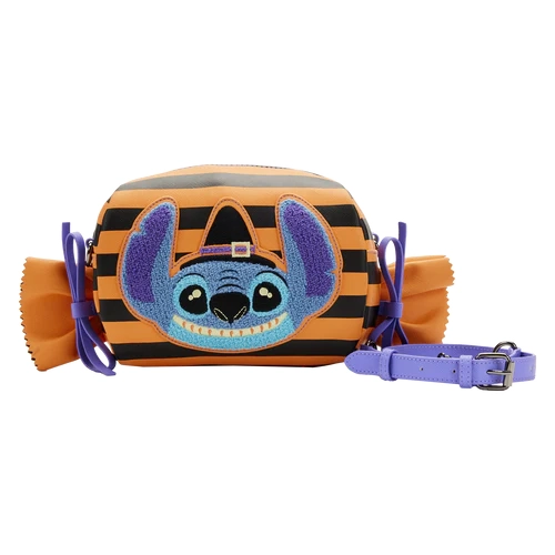 Disney by loungefly sac à bandoulière lilo and stitch striped halloween candy wrapper
