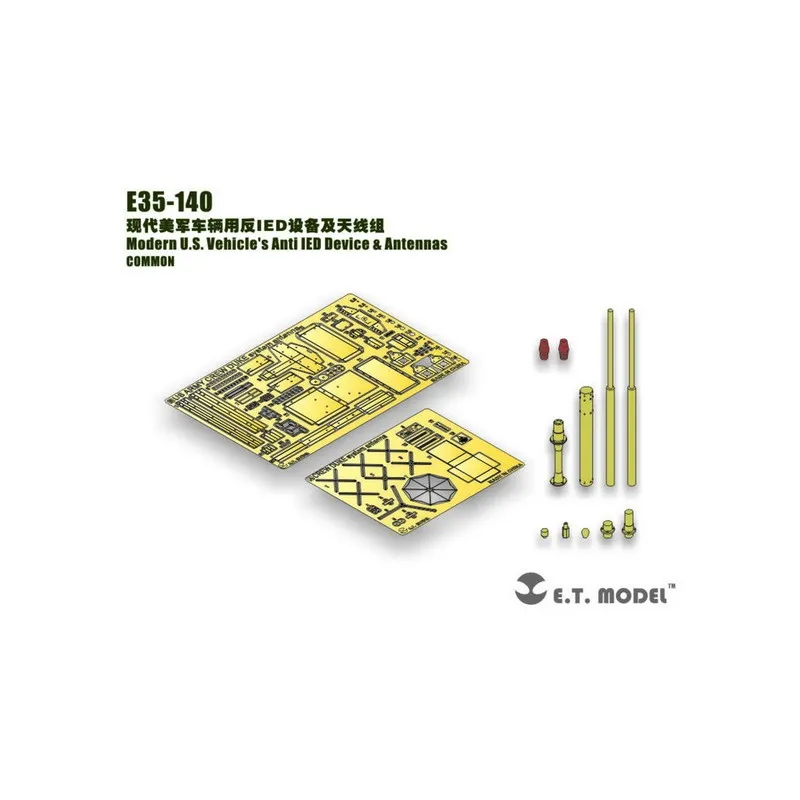 Photogravure : dispositifs anti-IED et antennes pour les véhicules américains. E.T. MODEL E35-140