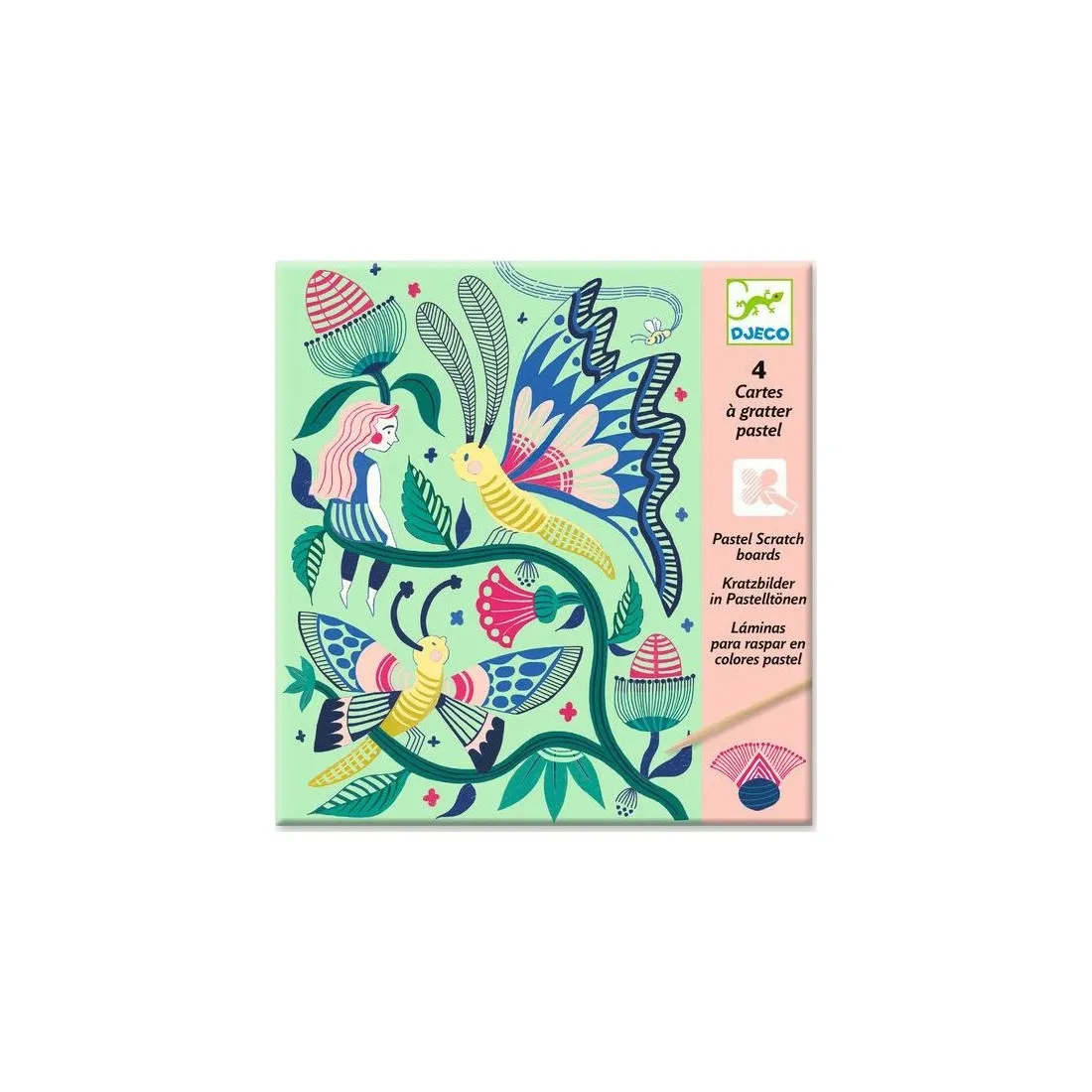 Cartes à gratter pastel Le Jardin Fabuleux Djeco