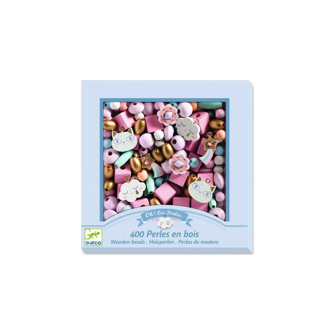 Coffret de perles en bois "Arc En Ciel" Djeco