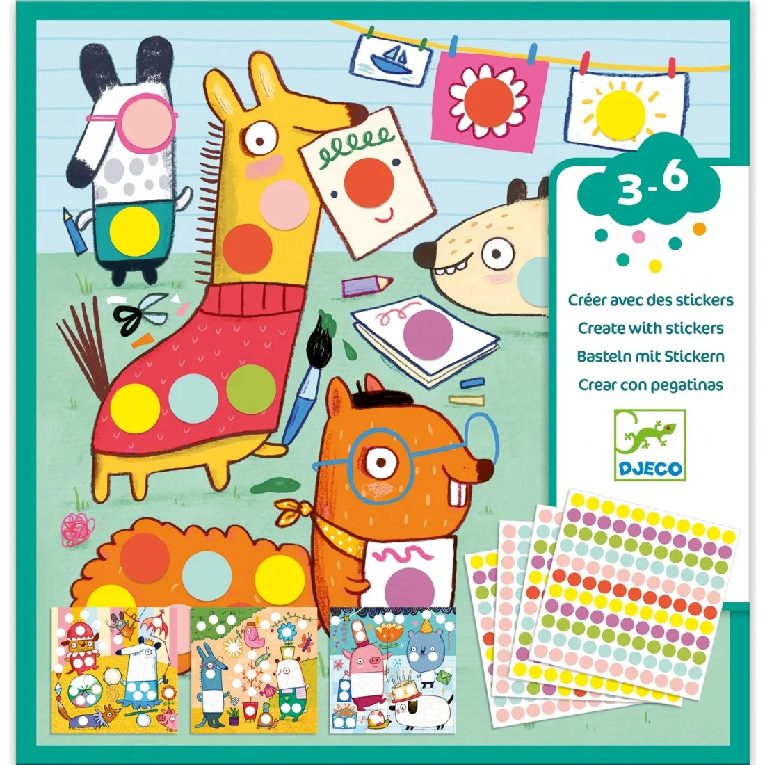 Stickers - Jouer avec les couleurs Gommettes rondes - Djeco