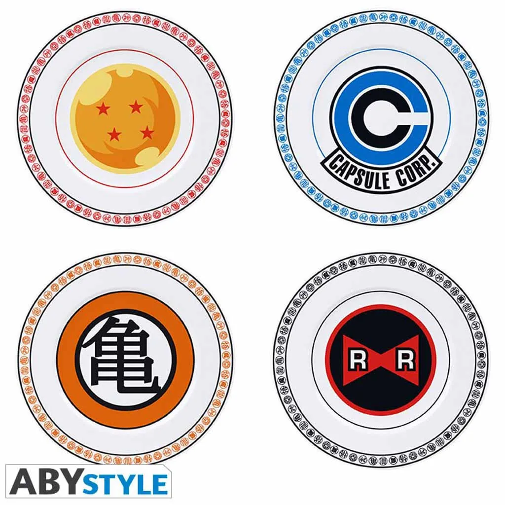 Dragon Ball - Set de 4 Assiettes Emblèmes