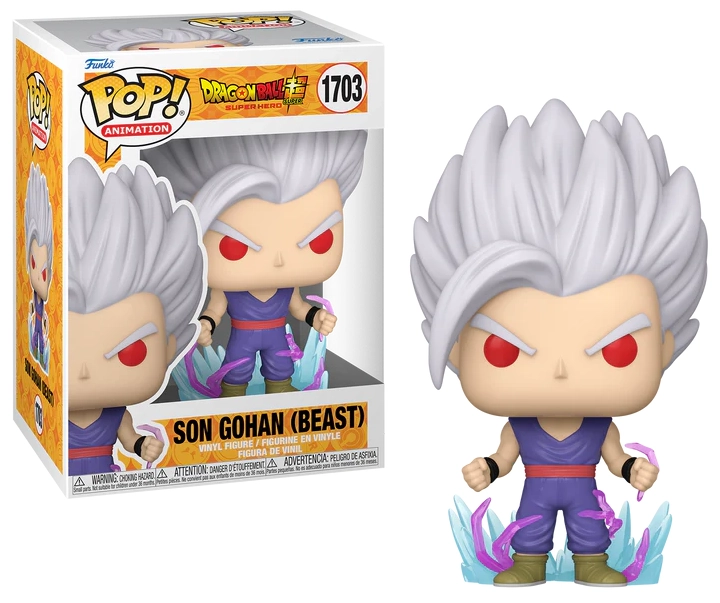 Dragon ball super: super hero assortiment pop! animation vinyl figurines gohan ui w/ch(gw) 9 cm (6)