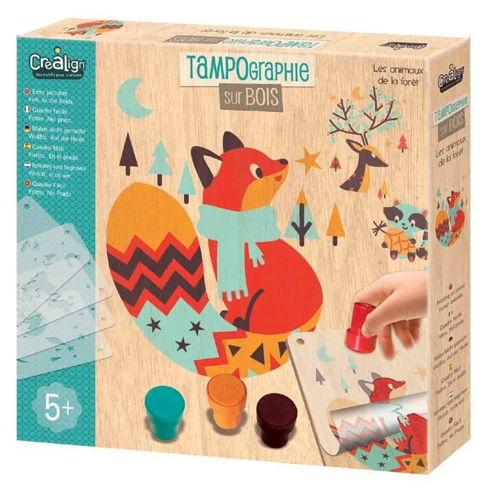 TAMPOGRAPHIE SUR BOIS - ANIMAUX DE LA FORET