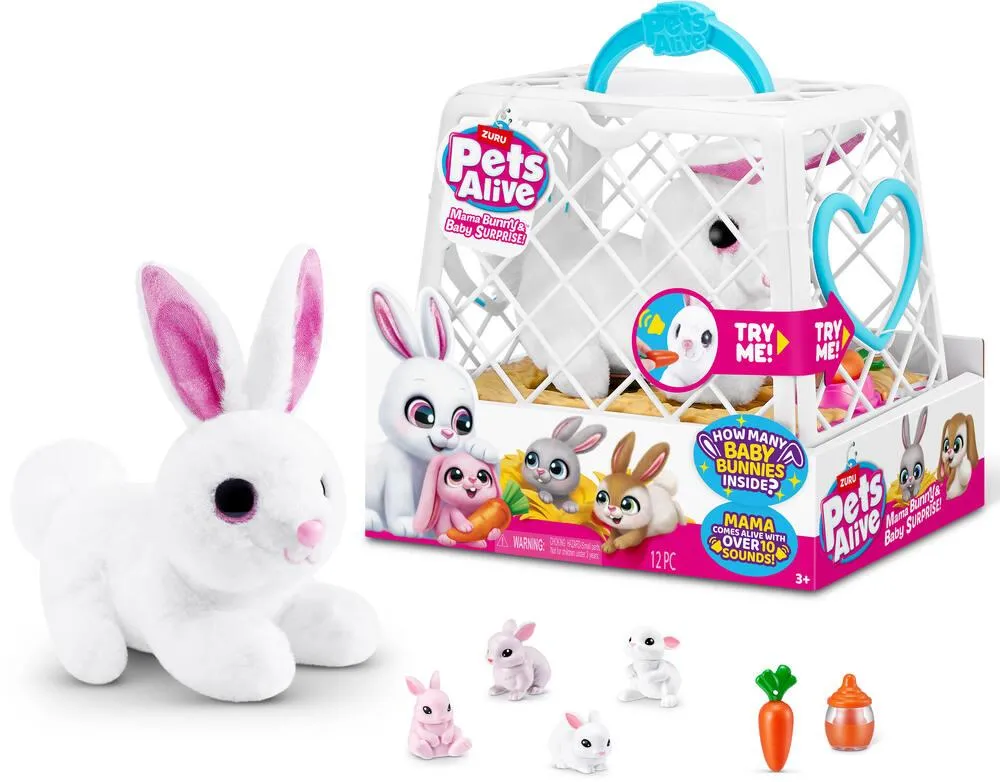 PETS ALIVE - PELUCHE MAMA BUNNY & BABY SURPRISE