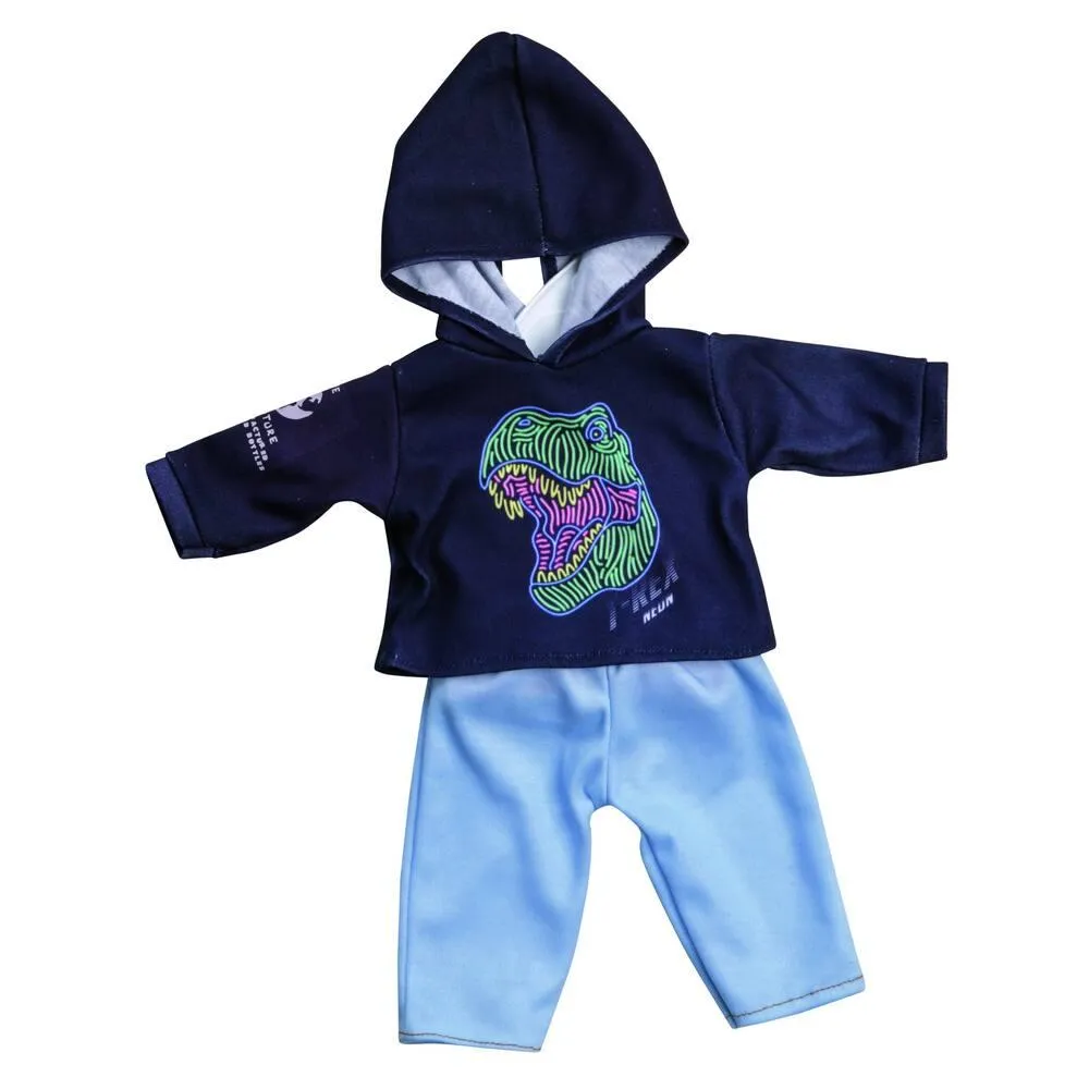 VETEMENT POUPEE 42 CM SWEAT DINOSAURE ET LEGGING - ONE WORLD ONE FUTURE