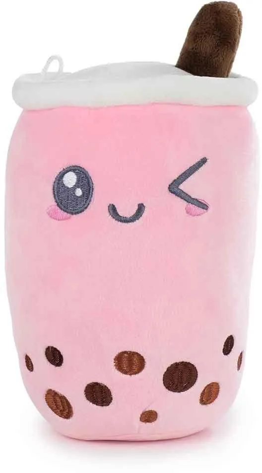 PELUCHE BUBBLE TEA - ROSE 21X12X12 (CM)
