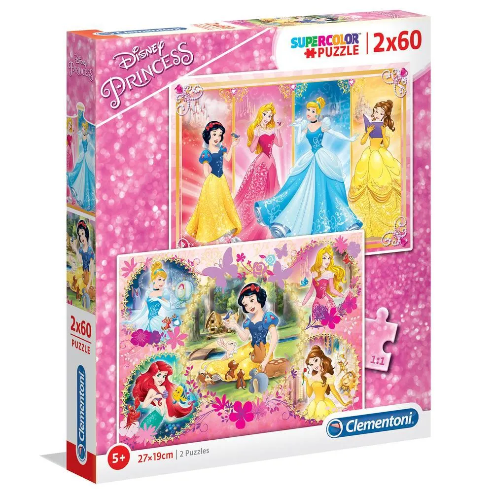 DISNEY PRINCESSES - PUZZLE SUPERCOLOR 2 X 60 PIECES