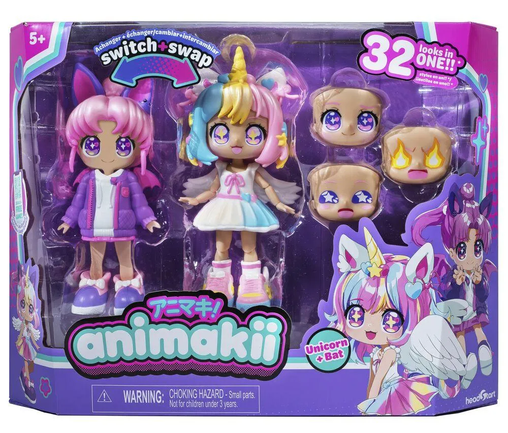 ANIMAKII - POUPEE LICORNE/ CHAUVE SOURIS