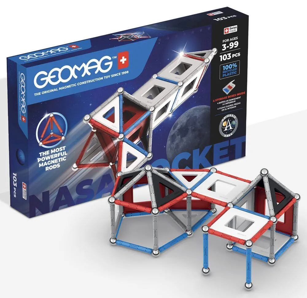 808 GEOMAG CLASSIC PANELS RECYCLED NASA ROCKET SP 103 PIECES