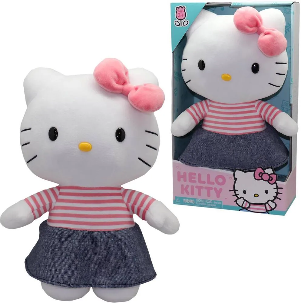 HELLO KITTY - PELUCHE DE 30 CM - ROBE DENIM