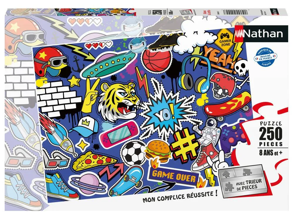 NATHAN PUZZLE 250 PIECES  STICKERS ET GRAFFITIS