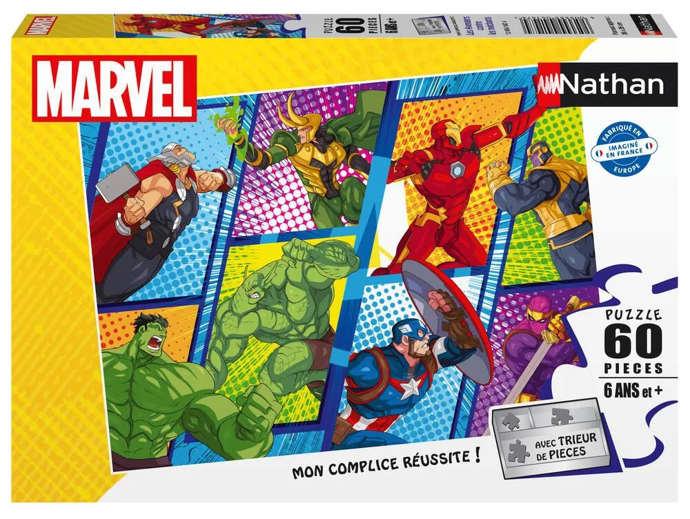 NATHAN  - MARVEL  - PUZZLE 60 PIECES  LES AVENGERS CONTRE LES MECHANTS