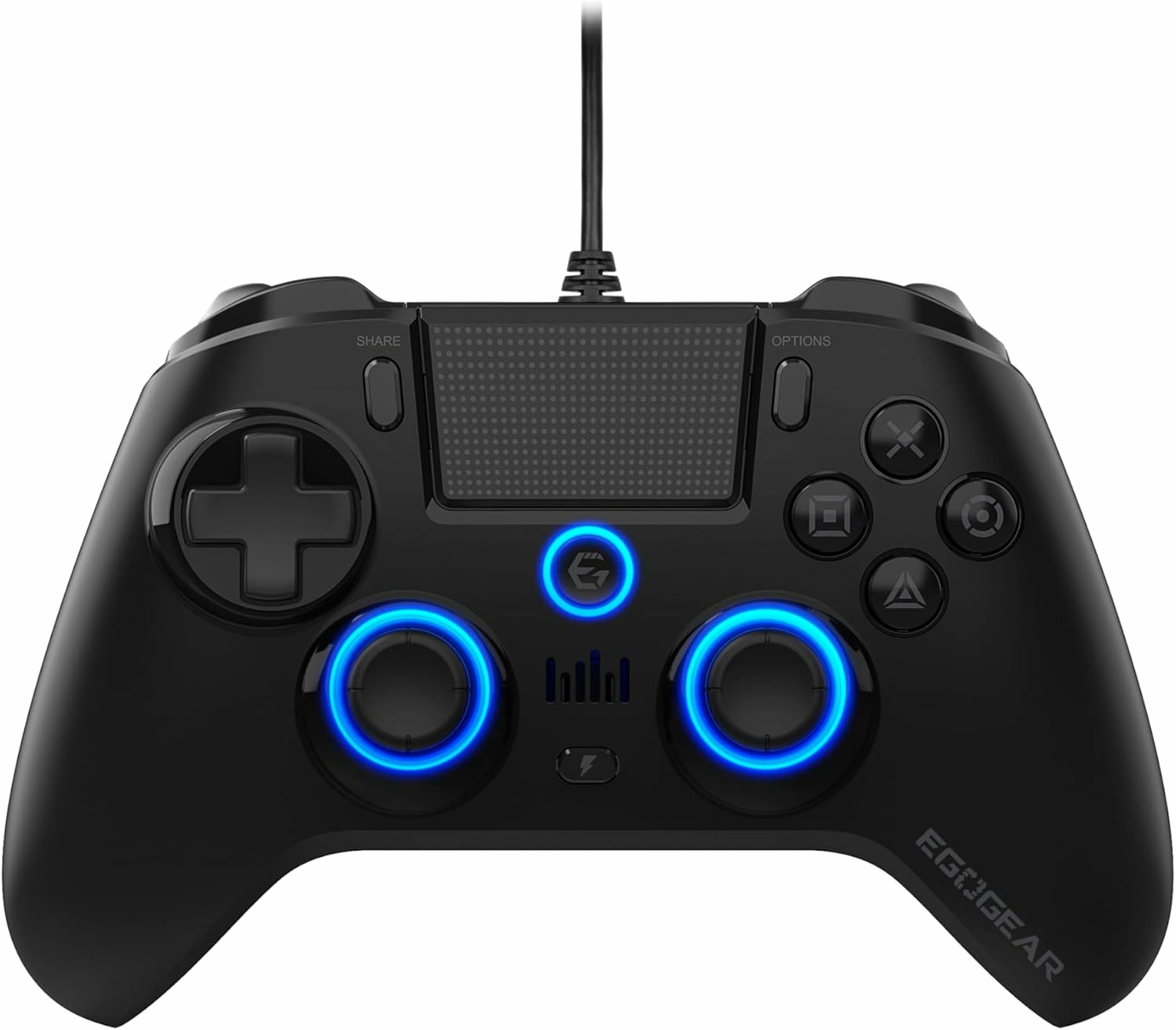 Egogear - manette filaire sc10 noire avec port audio pour casque pour ps4, ps3 et pc