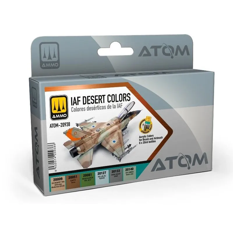 Ensemble de couleurs du désert de la RAF. AMMO MIG JIMENEZ ATOM-20938
