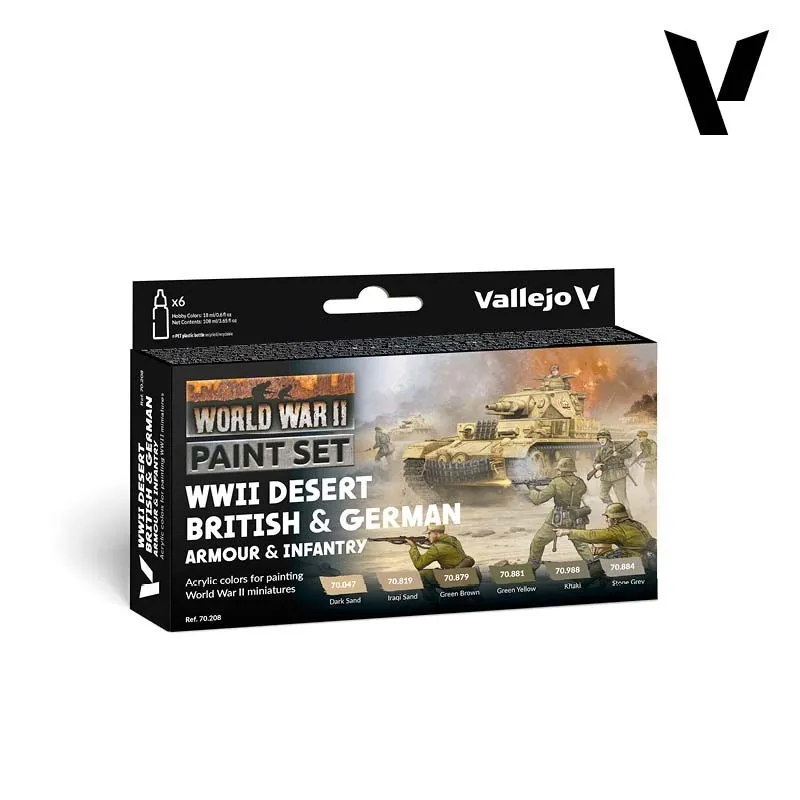Jeu de peintures : infanterie et armement britanniques et allemands. VALLEJO 70208