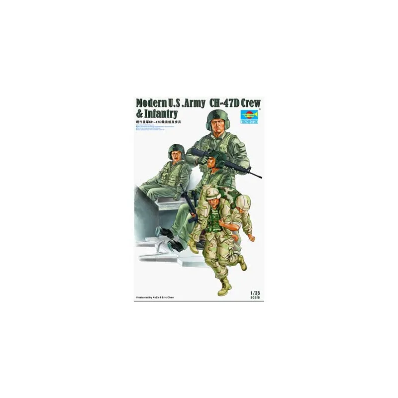 Équipage moderne et infanterie de l’US Army CH-47D. TRUMPETER 0415