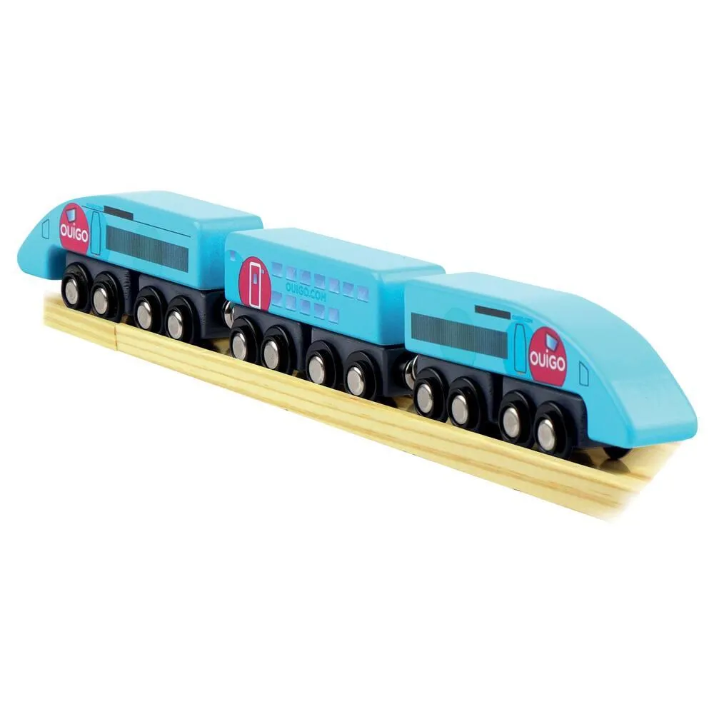 SET TRAIN TGV BLEU EN BOIS