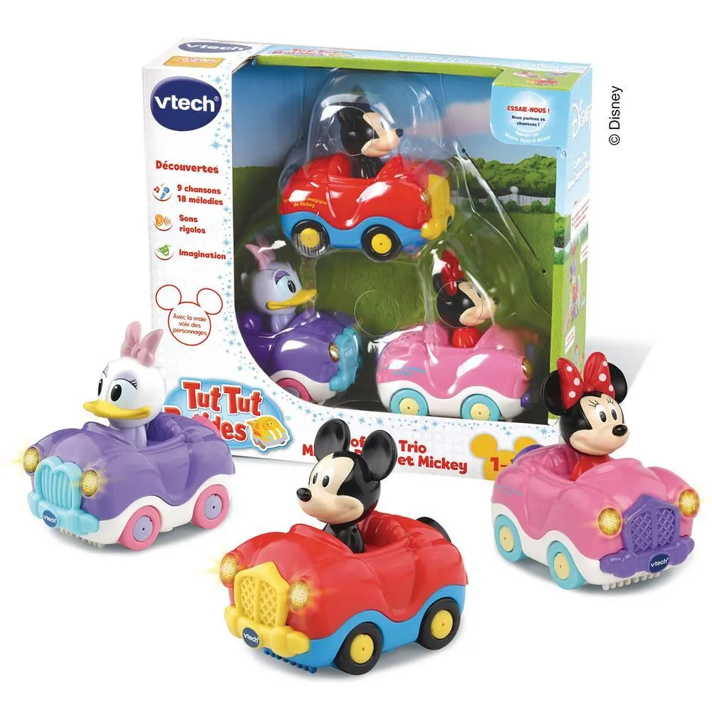 COFFRET VEHICULE TRIO MINNIE/MICKEY - CABRIO MINNIE + CABRIO DAISY + CABRIO MICKEY