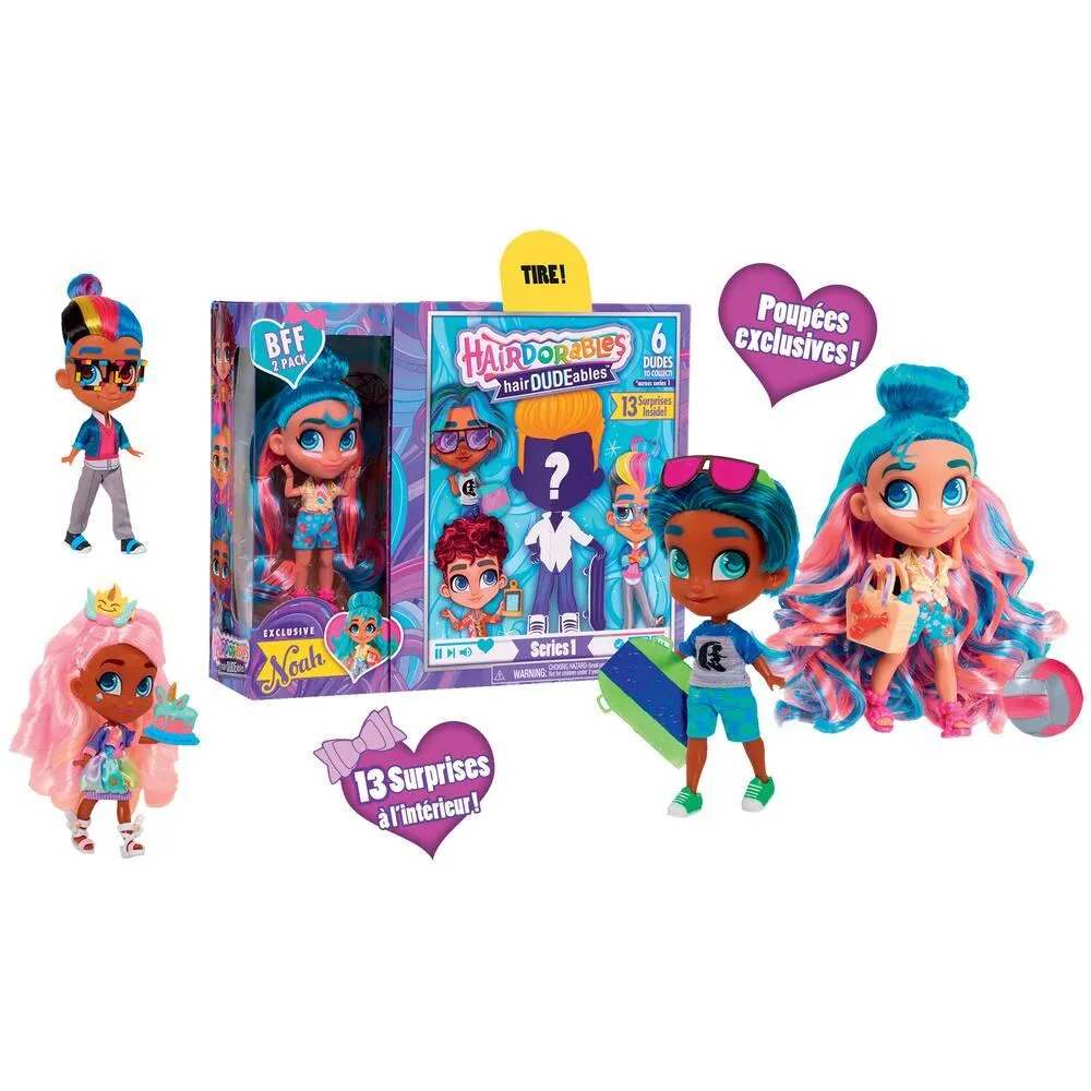 PACK DE 2 POUPEES HAIRDORABLES 12 CM