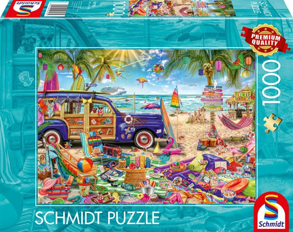 PUZZLE 1000 PIECES - UNE PLAGE HAUTE EN COULEUR