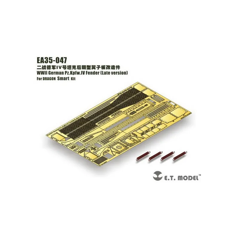 Film photodécoupé : Garde-boue allemand Pz.Kpfw.IV- Late Version. E.T. MODEL EA35-047