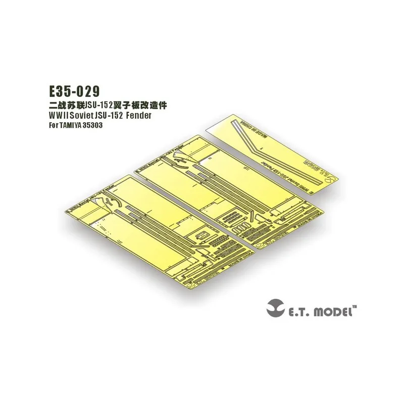 Photodécoupée : Garde-boue soviétique ISU-152 de la Seconde Guerre mondiale. E.T. MODEL E35-029