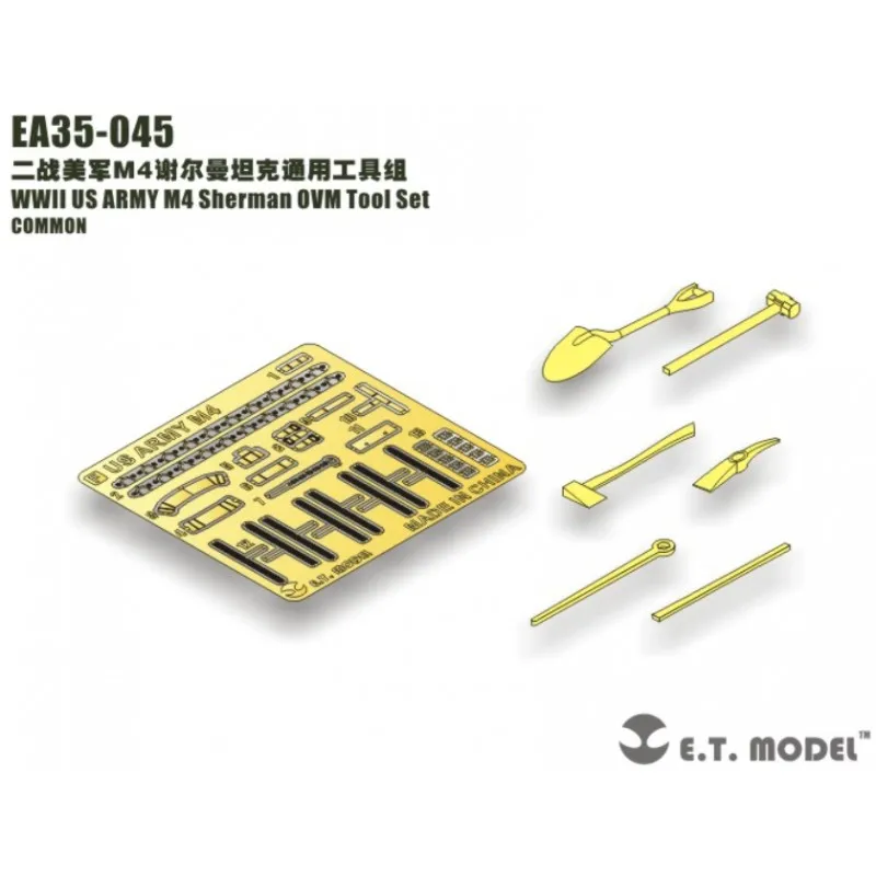 Photo-gravé : US WWII M4 Sherman - LMO Tool Set. E.T. MODEL EA35-045