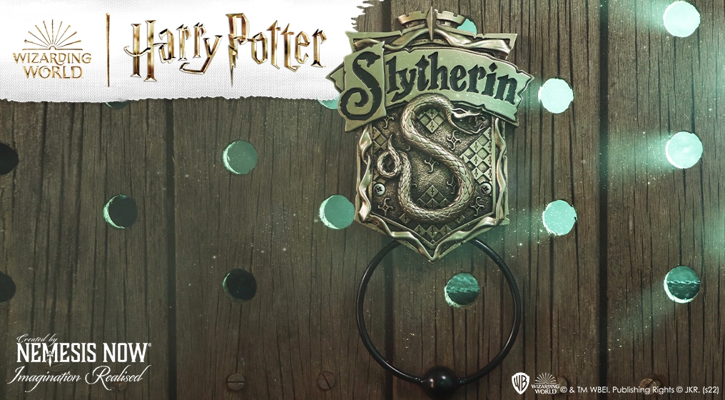 Harry potter heurtoir de porte slytherin 24 cm